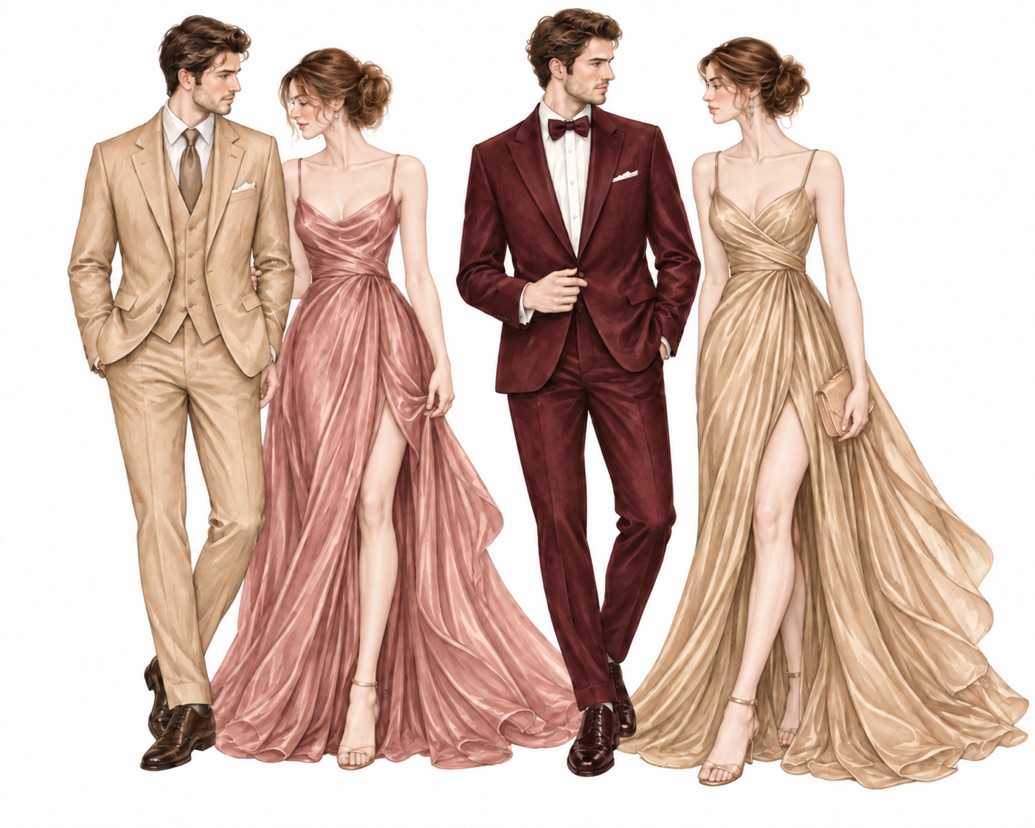 Guests in evening wear